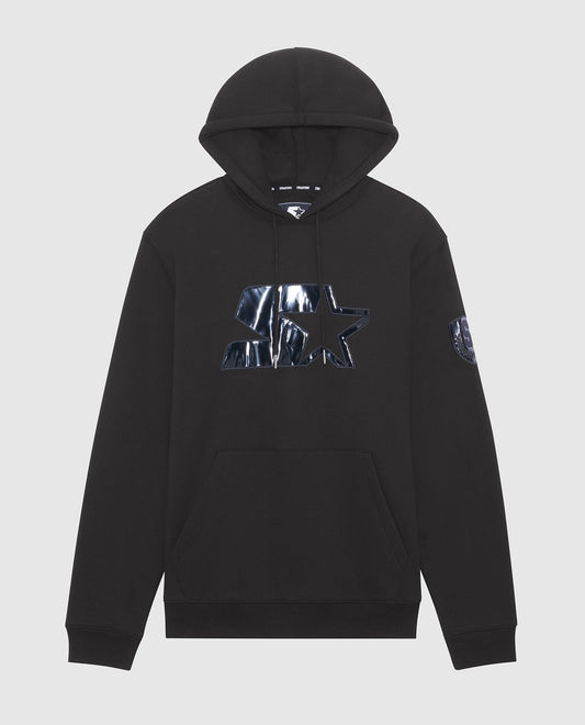 Front of Starter Clint Pullover Hoodie Black | Black
