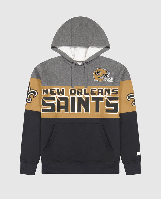 Front of New Orleans Saints Pullover Hoodie | Saints Gold Black