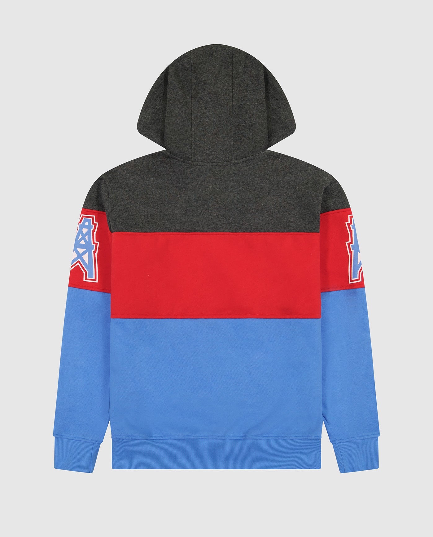 Back of Houston Oilers Pullover Hoodie | Oilers Red Light Blue