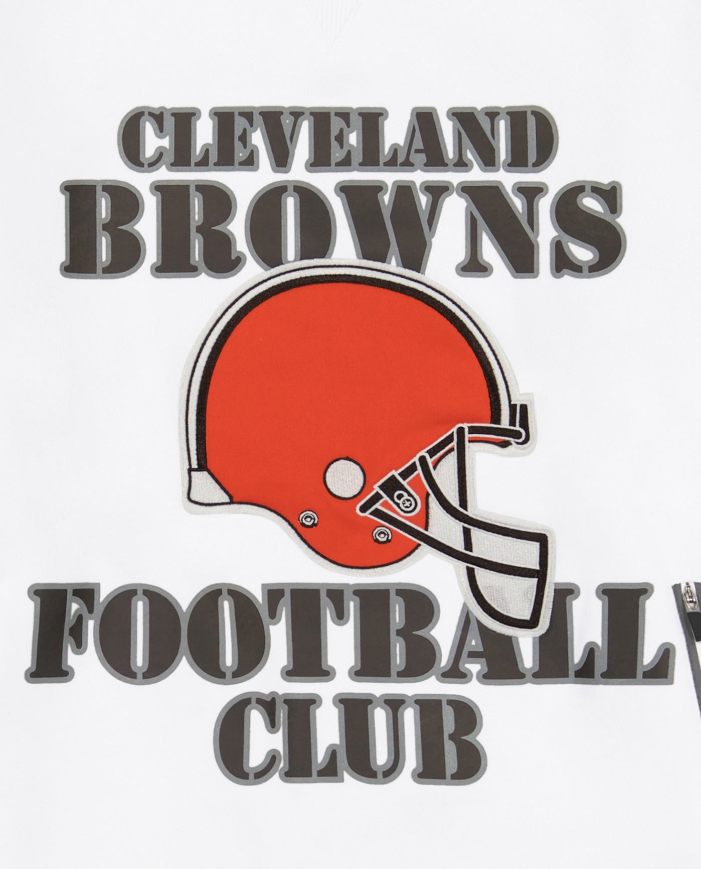CLEVELAND BROWNS FOOTBALL CLUB writing and helmet logo front | Browns White