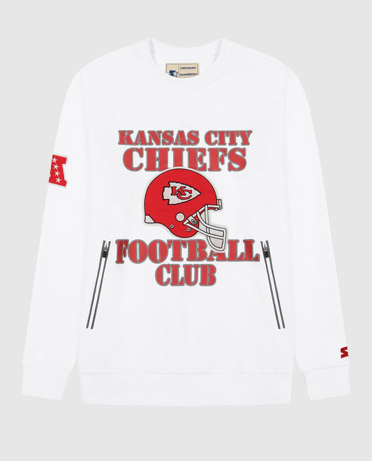 Front of Kansas City Chiefs Crew Neck Sweatshirt | Chiefs White