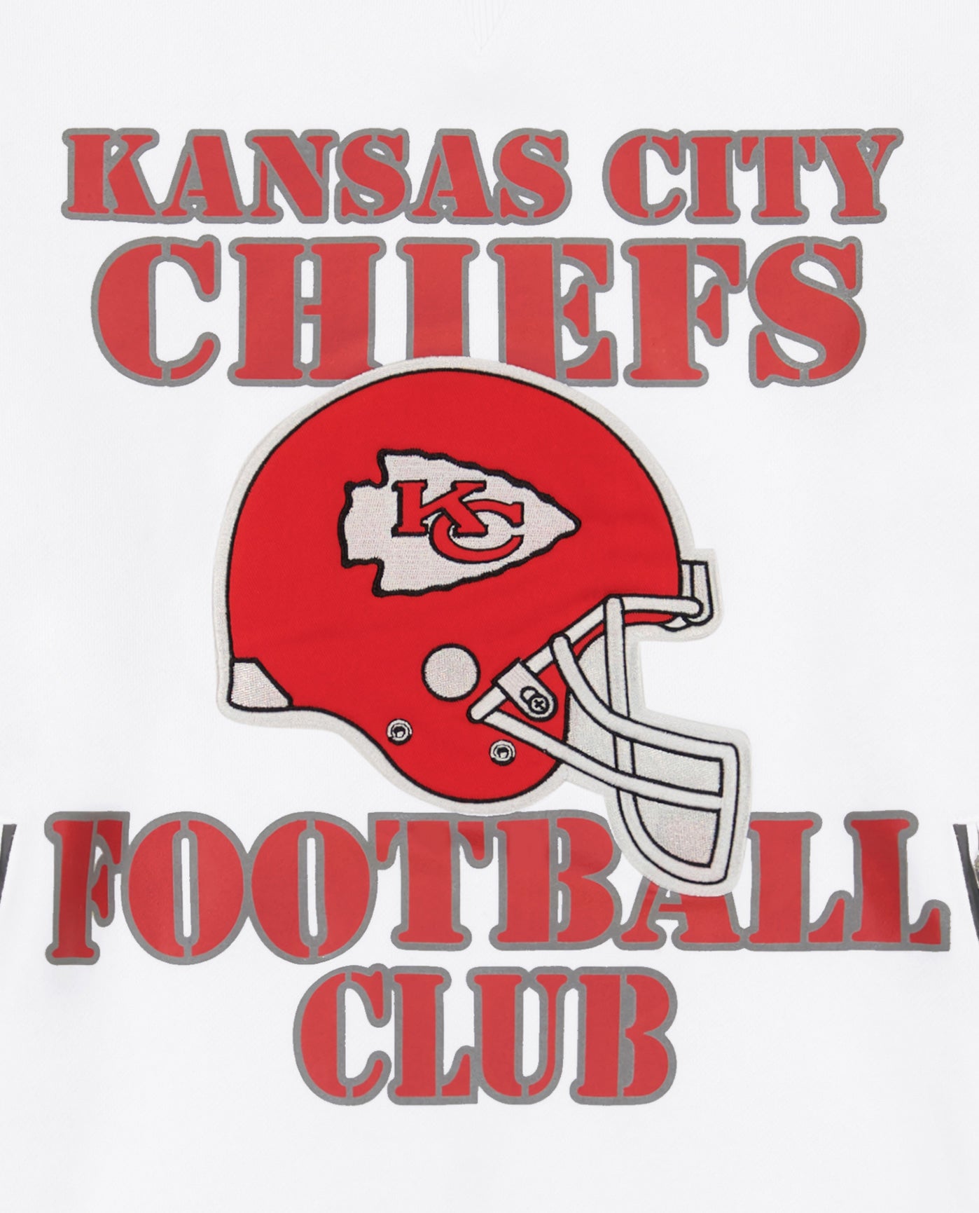 KANSAS CITY FOOTBALL CLUB writing and helmet logo front | Chiefs White