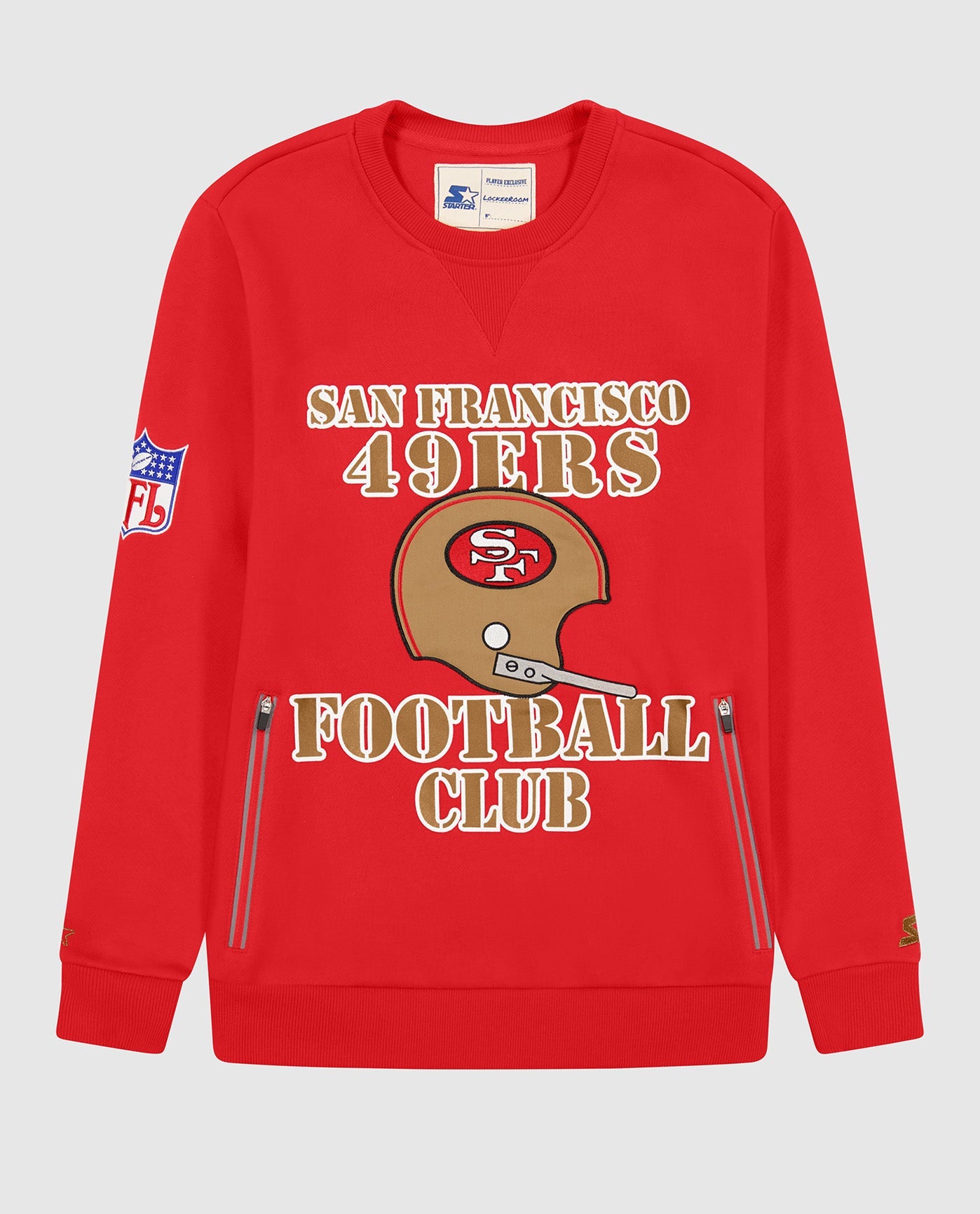 Front of San Francisco 49ers Crew Neck Sweatshirt | 49ers Red