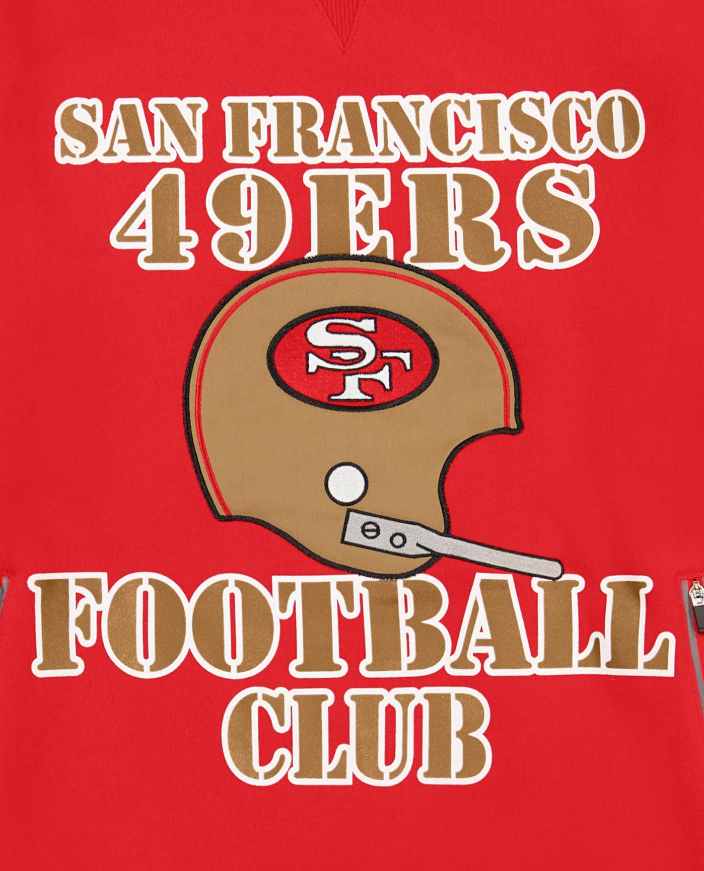SAN FRANCISCO 49ERS FOOTBALL CLUB writing and helmet logo front | 49ers Red