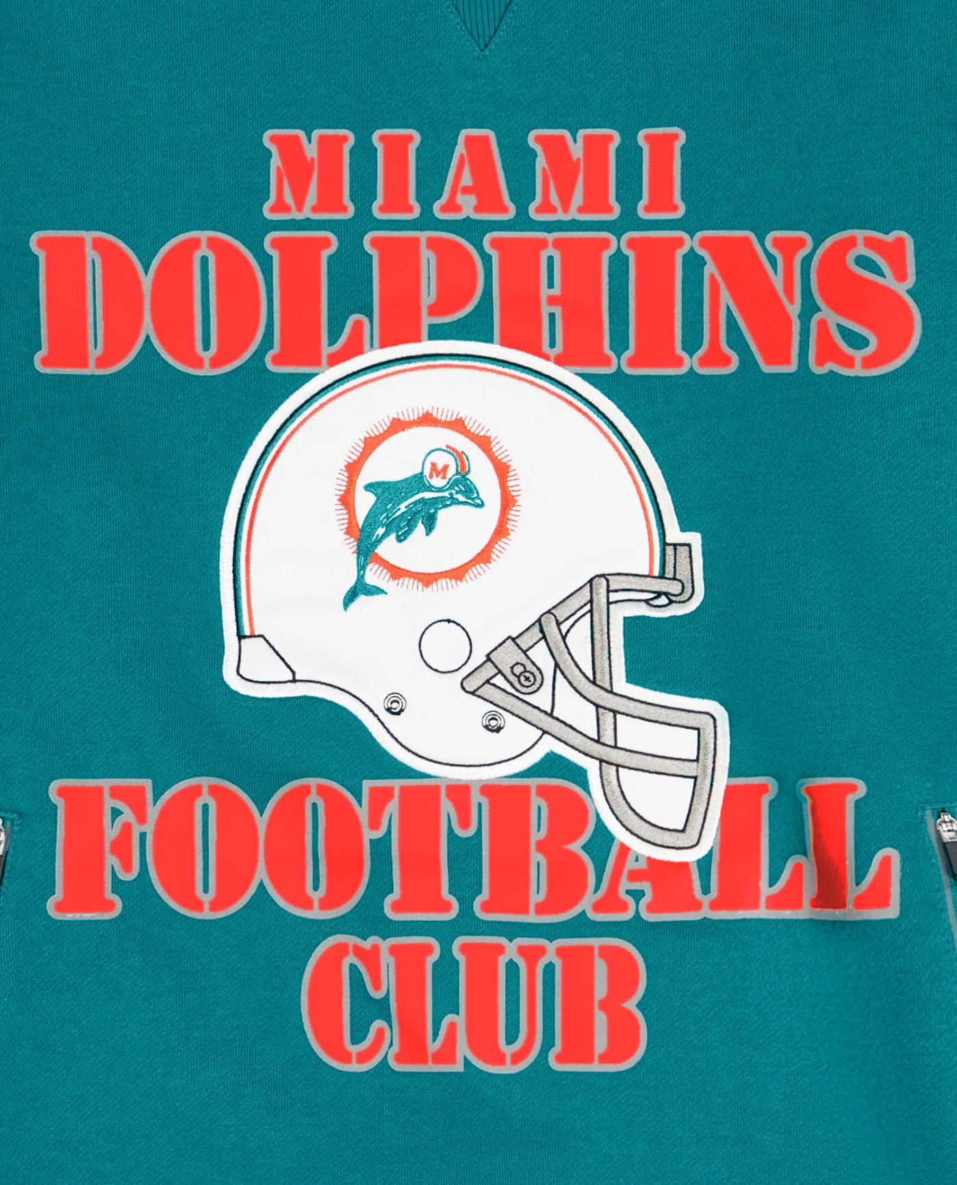 MIAMI DOLPHINS FOOTBALL CLUB writing and helmet logo front | Dolphins Aqua