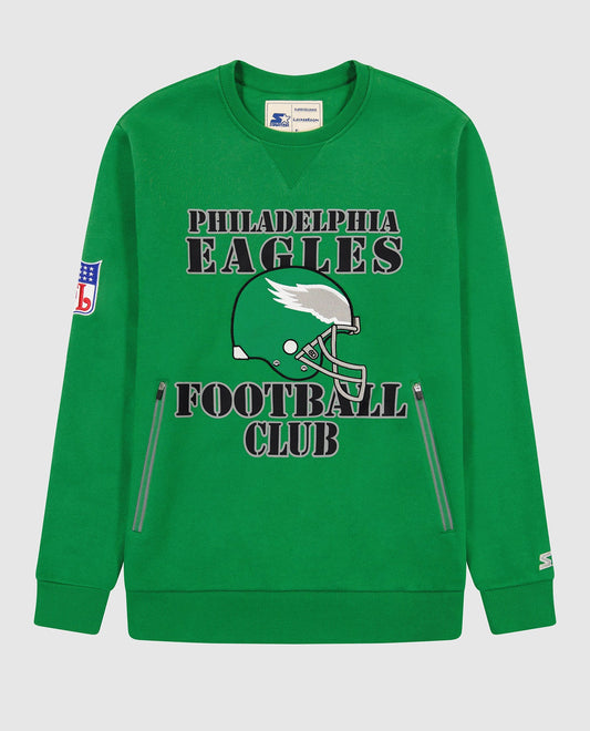 Front of Philadelphia Eagles Crew Neck Sweatshirt | Eagles Kelly Green
