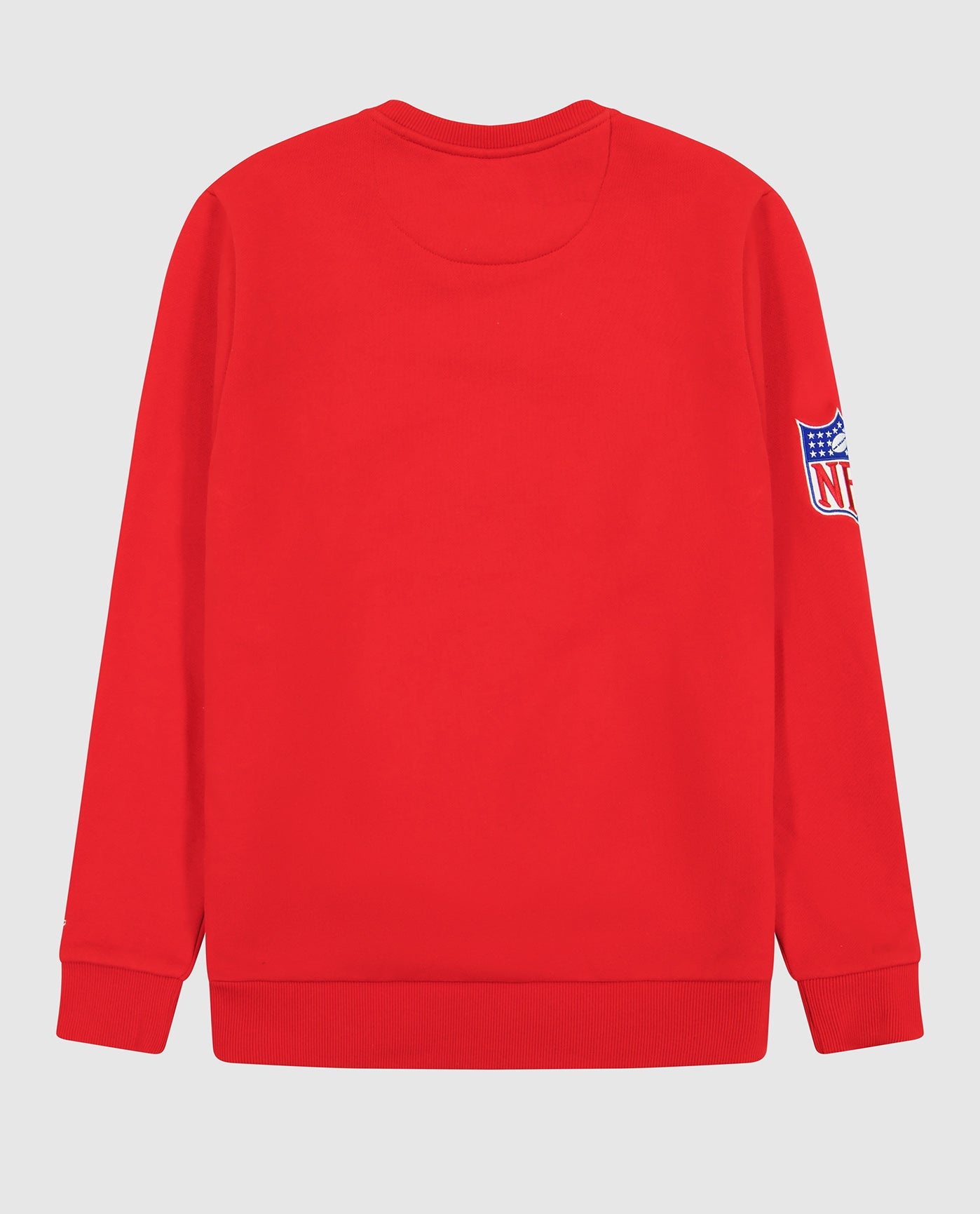 Back of Atlanta Falcons Crew Neck Sweatshirt With Zip Pockets | Falcons Red
