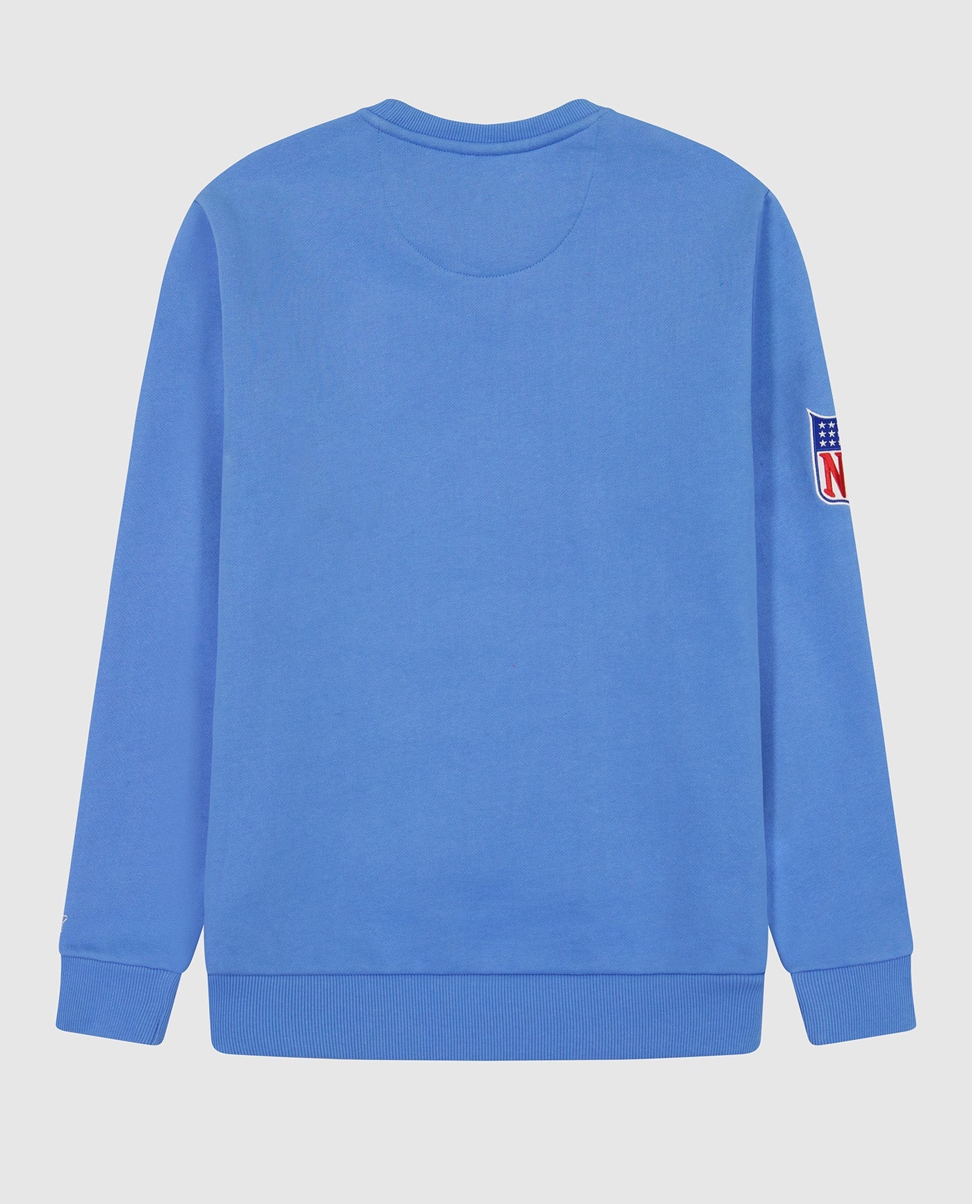 Back of Houston Oilers Crew Neck Sweatshirt With Zip Pockets | Oilers Light Blue