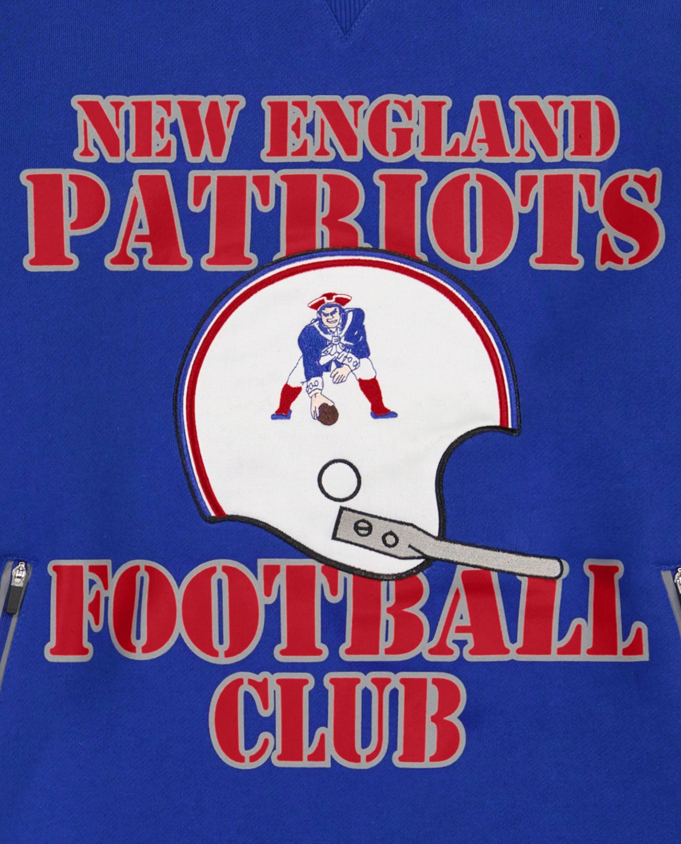 NEW ENGLAND PATRIOTS FOOTBALL CLUB writing and helemt logo front | Patriots Blue