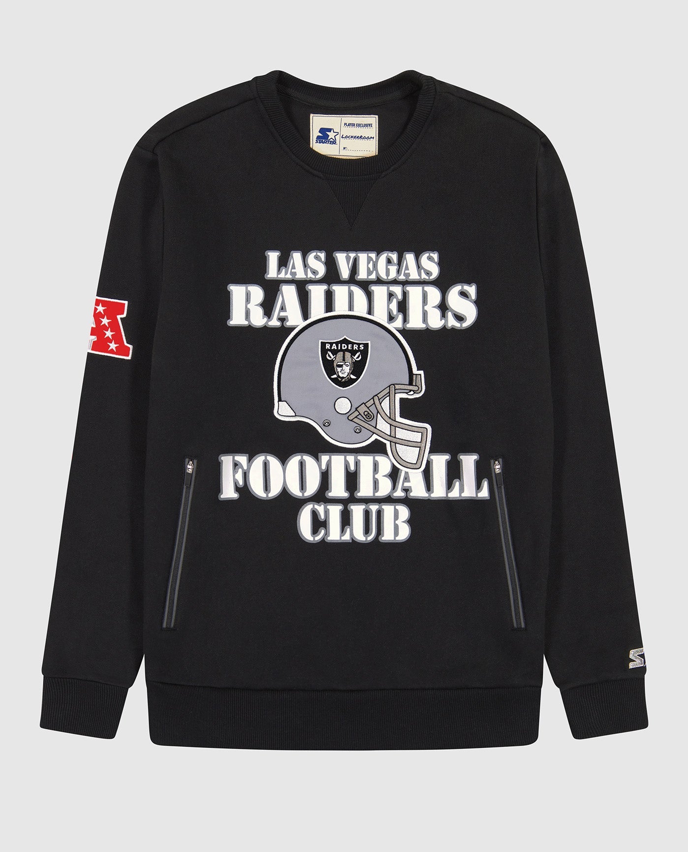 Front of Las Vegas Raiders Crew Neck Sweatshirt | Raiders Black