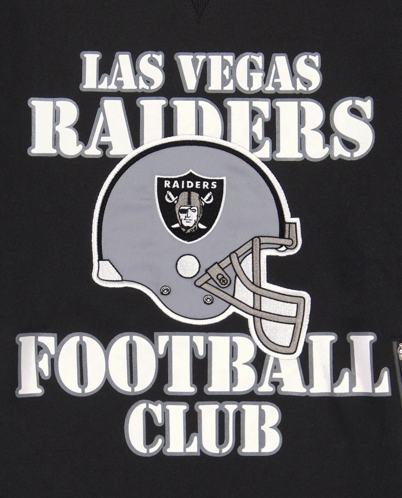 LAS VEGAS  RAIDERS FOOTBALL CLUB writing and helmet logo front | Raiders Black