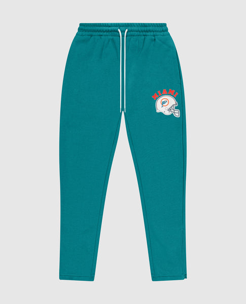 Men's Starter Aqua/White Miami Dolphins Goal Post Fleece Pants