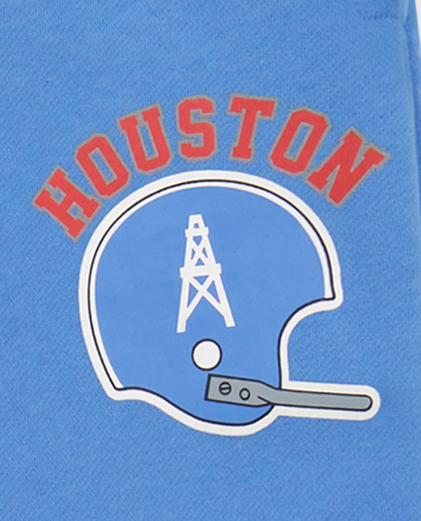 HOUSTON OILERS writing and helmet logo front | Oilers Light Blue