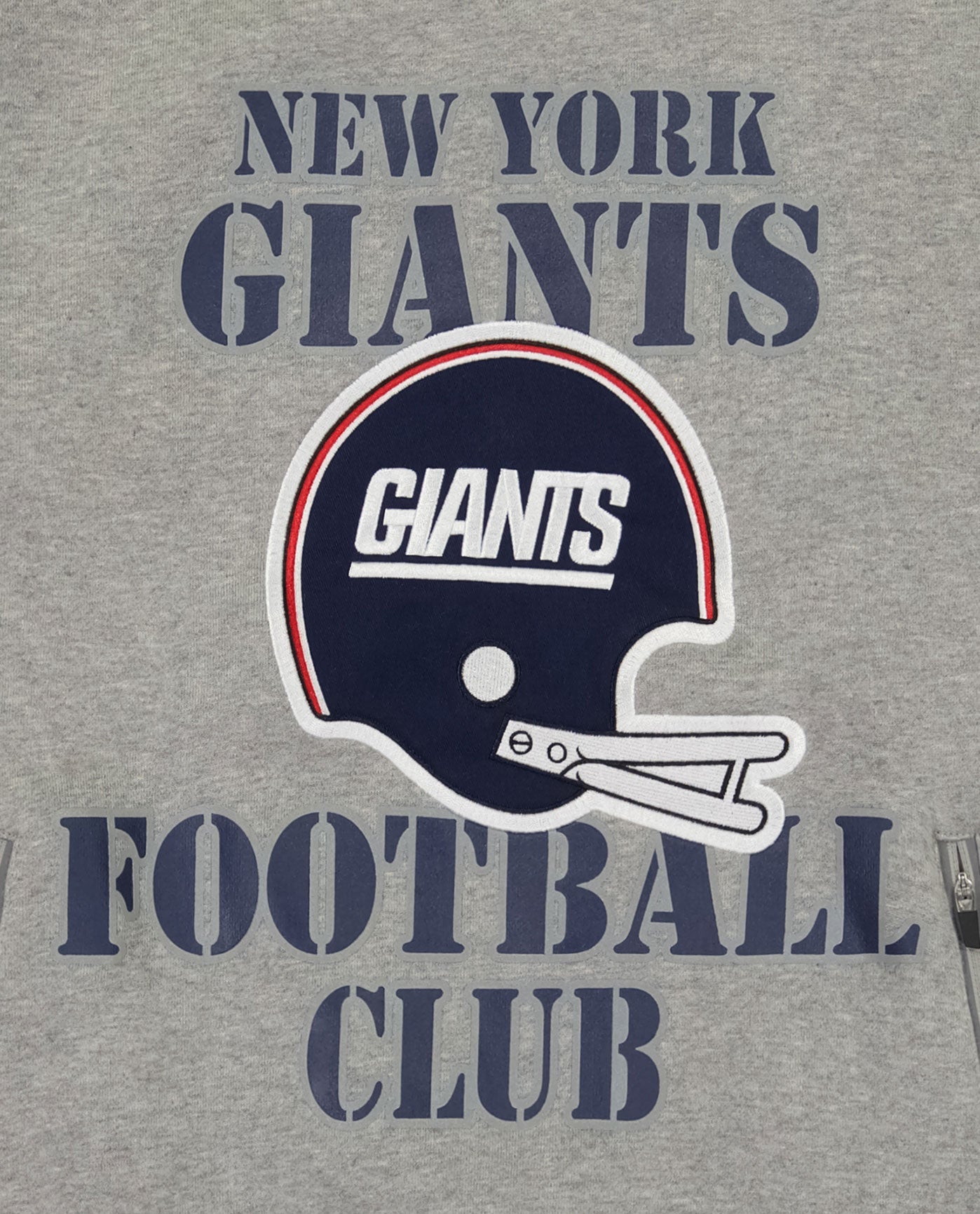 NEW YORK GIANTS FOOTBALL CLUB writing and helmet logo front | Giants Heather Grey