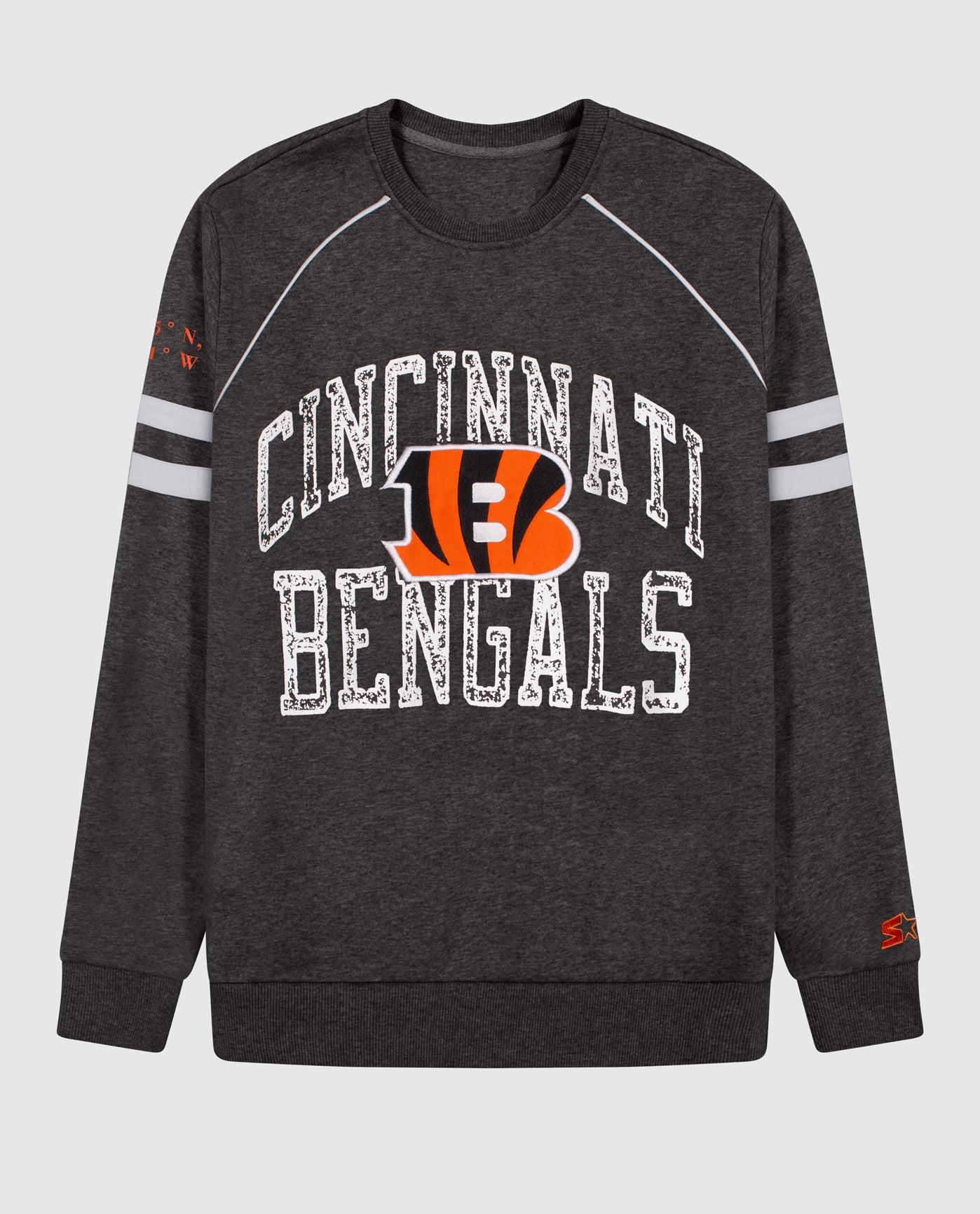 Front of Cincinnati Bengals Crew Neck Sweatshirt | Bengals Grey