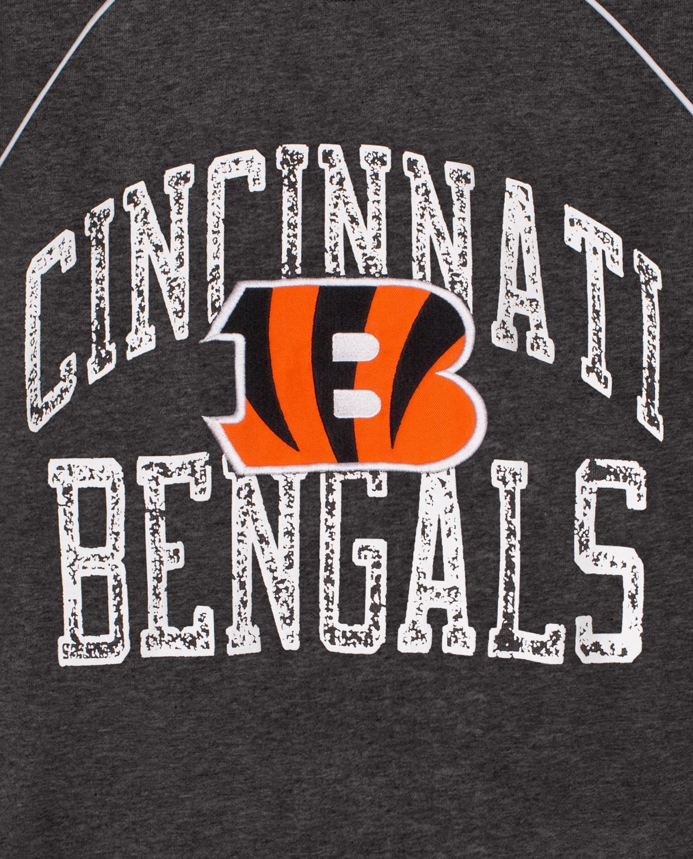 Front Logo of Cincinnati Bengals Crew Neck Sweatshirt | Bengals Grey