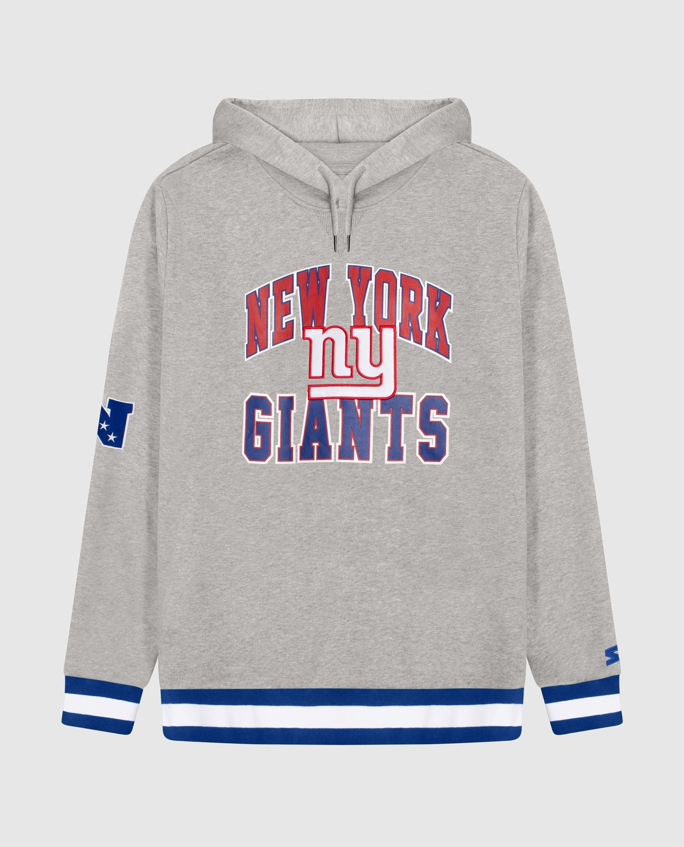Front of New York Giants Knit Hoodie Sweatshirt | Heather Grey
