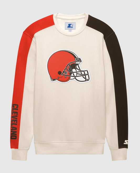 Front Of Cleveland Browns Team Crew Long Sleeve Shirt | Cream