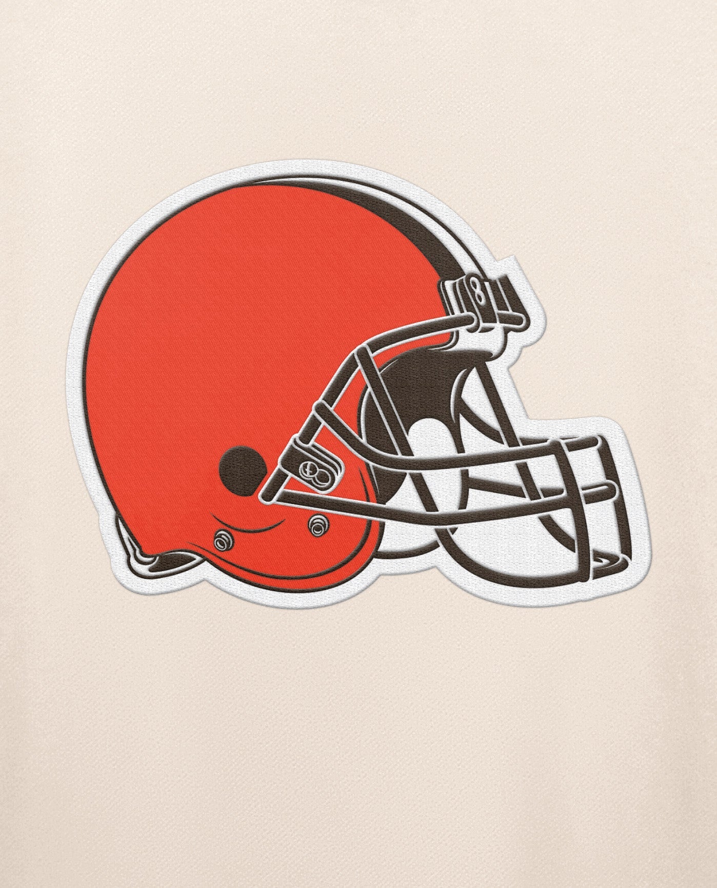 Team Logo On Chest Of Cleveland Browns Team Crew Long Sleeve Shirt | Cream