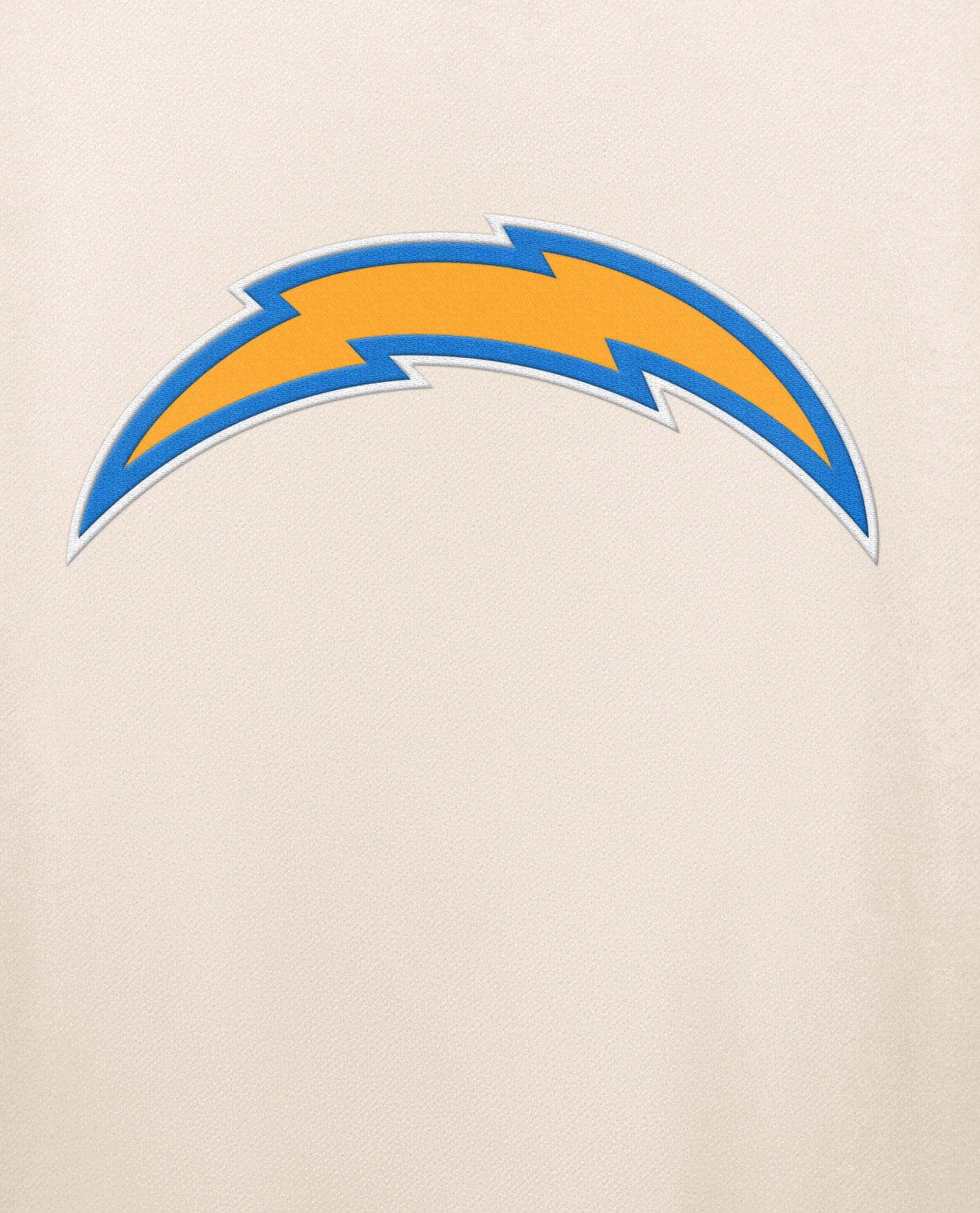 Team Logo On Chest Of Los Angeles Chargers Team Crew Long Sleeve Shirt | Cream