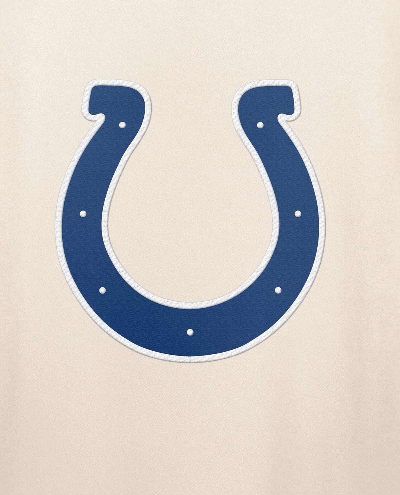 Team Logo On Chest Of Indianapolis Colts Team Crew Long Sleeve Shirt | Cream