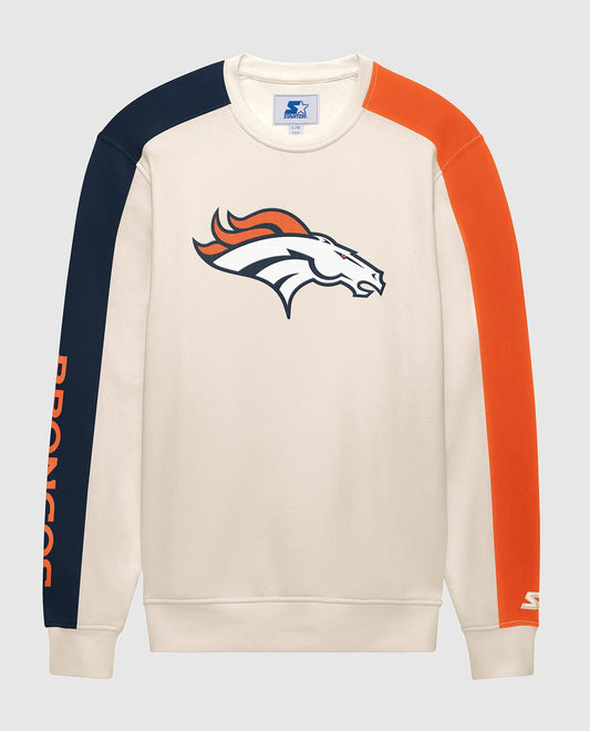 Front Of Denver Broncos Team Crew Long Sleeve Shirt | Cream