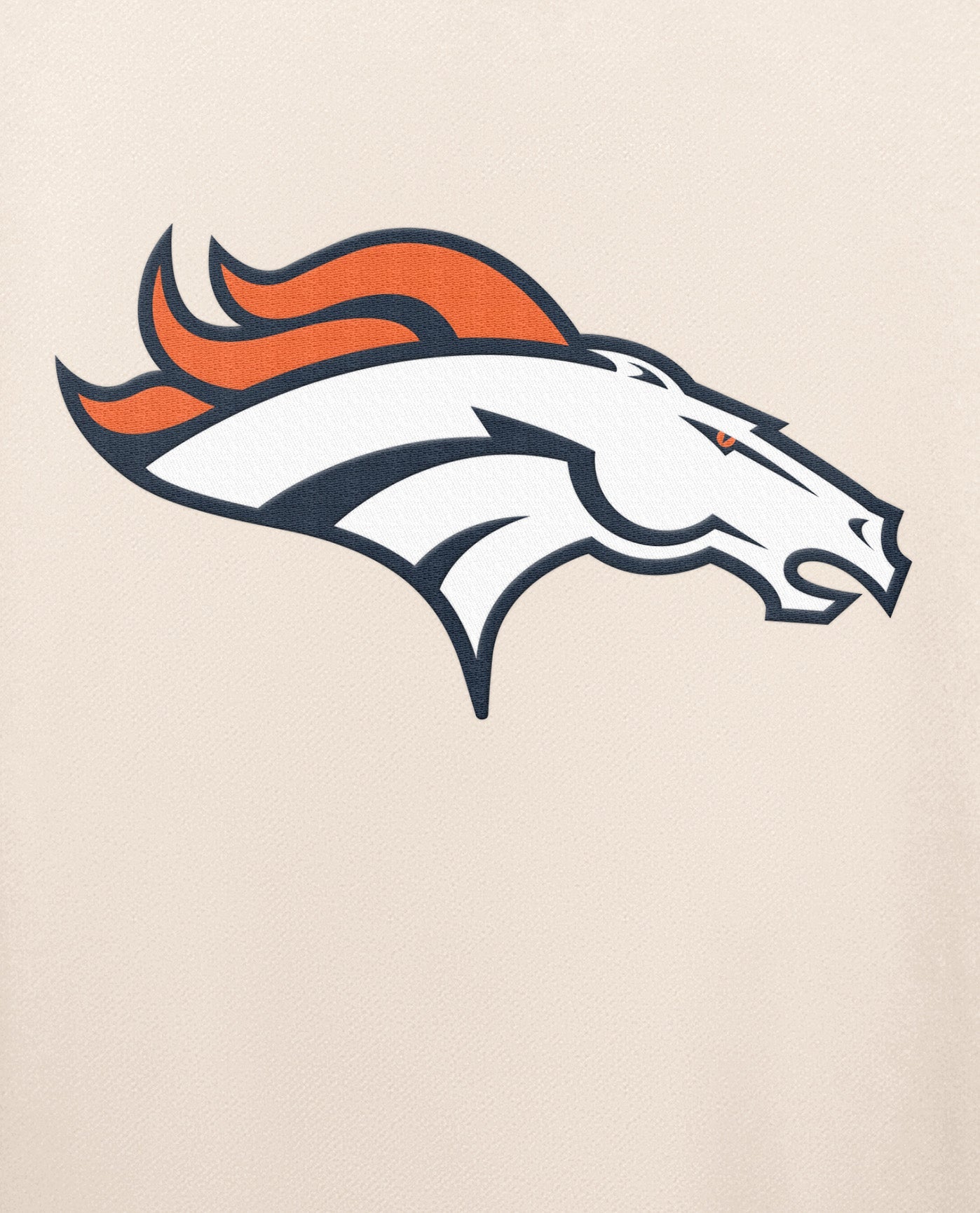 Team Logo On Chest Of Denver Broncos Team Crew Long Sleeve Shirt | Cream