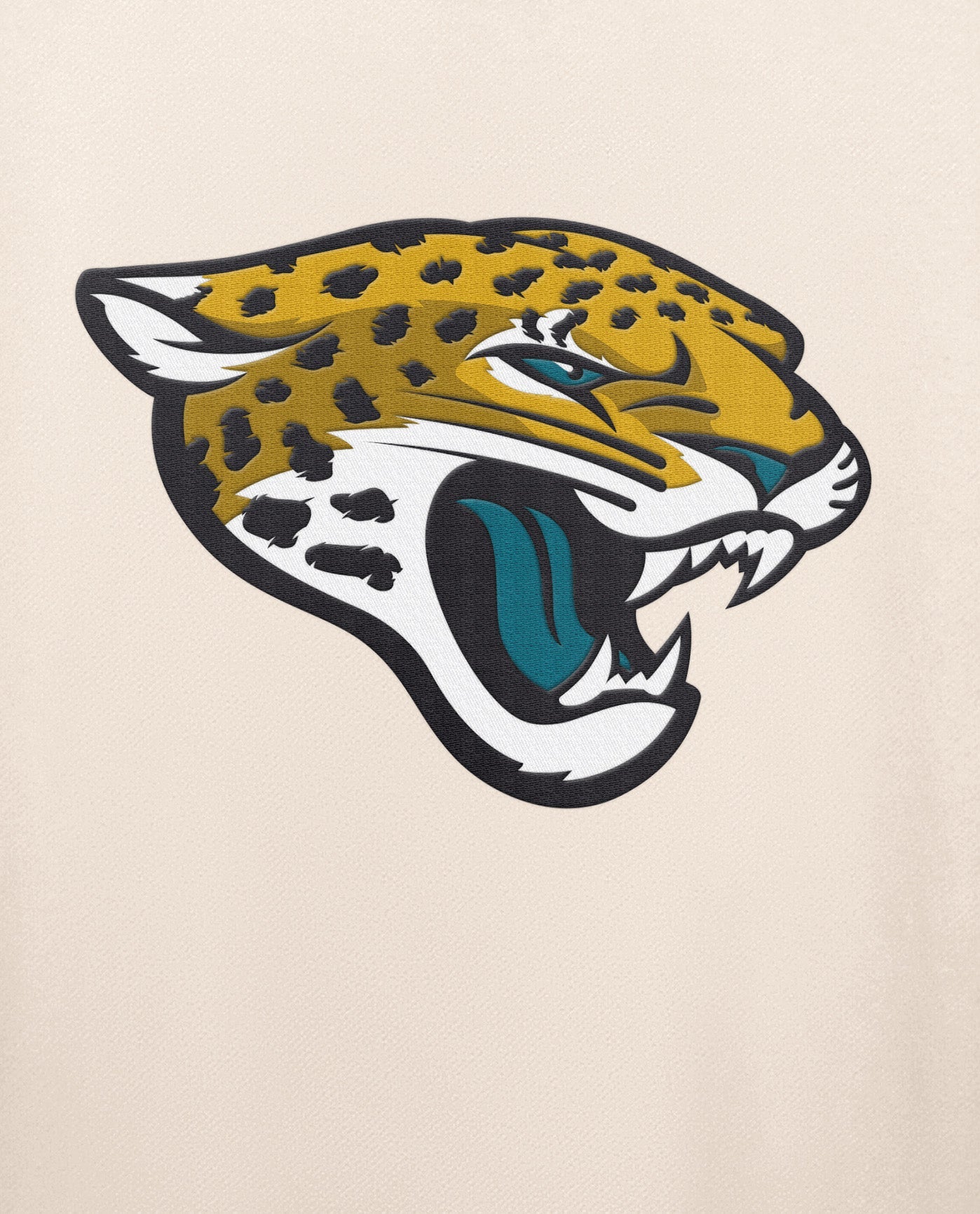 Team Logo On Chest Of Jacksonville Jaguars Team Crew Long Sleeve Shirt | Cream