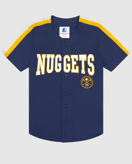 Front of Denver Nuggets Sweep Baseball Jersey | Nuggets Navy