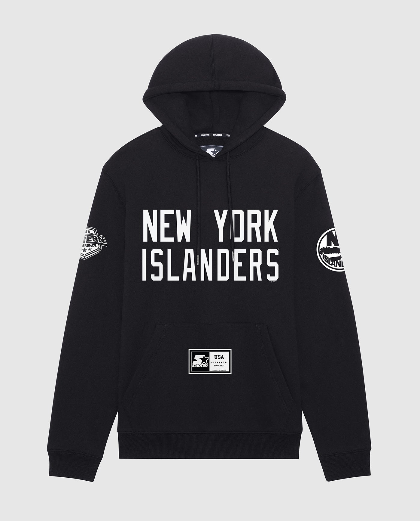 Front Of New York Islanders Hat Trick Hoodie | Black