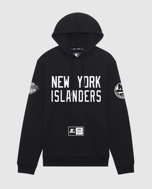 Front Of New York Islanders Hat Trick Hoodie | Black