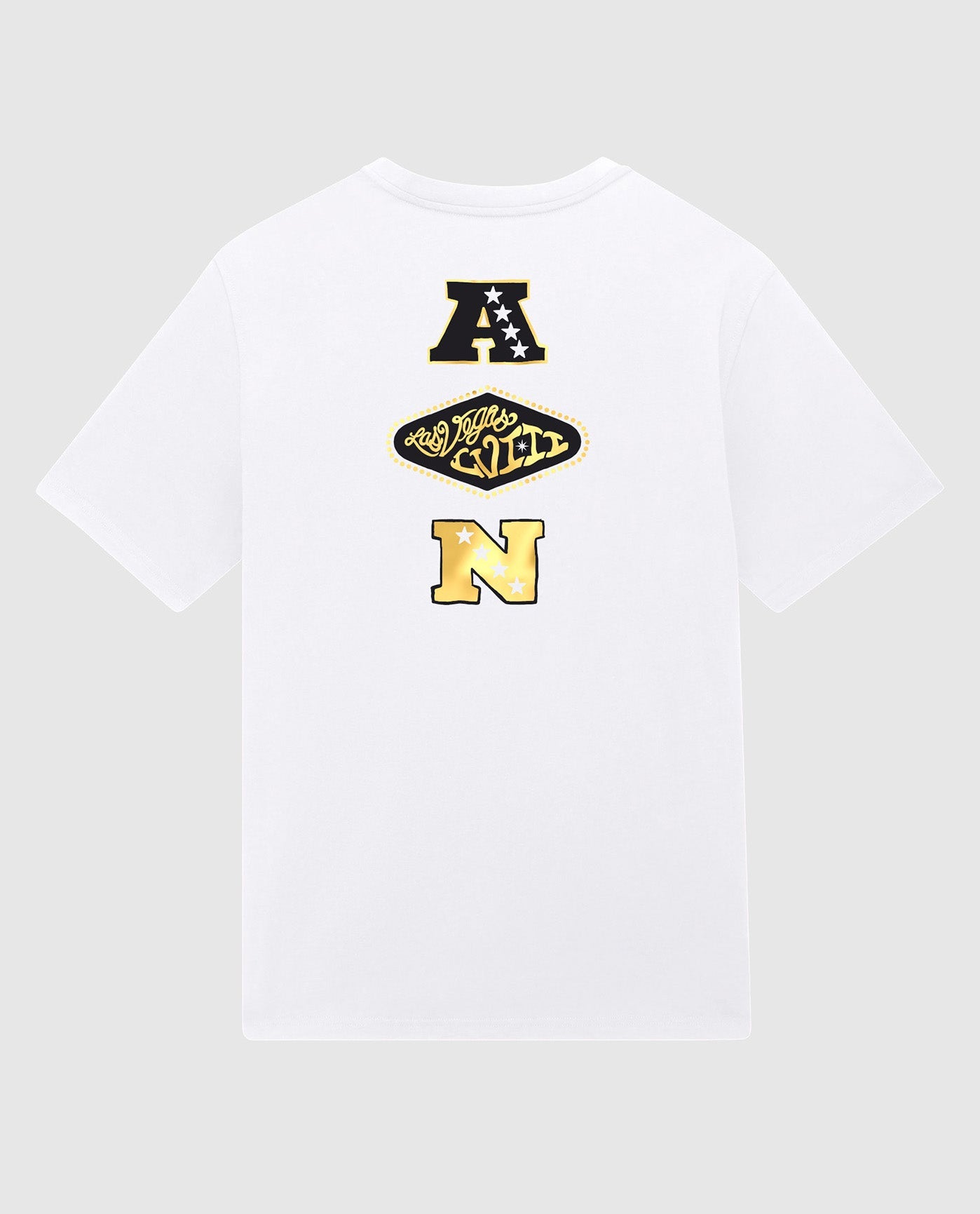 Back of Super Bowl LVIII Paved in Gold Graphic Tee | White