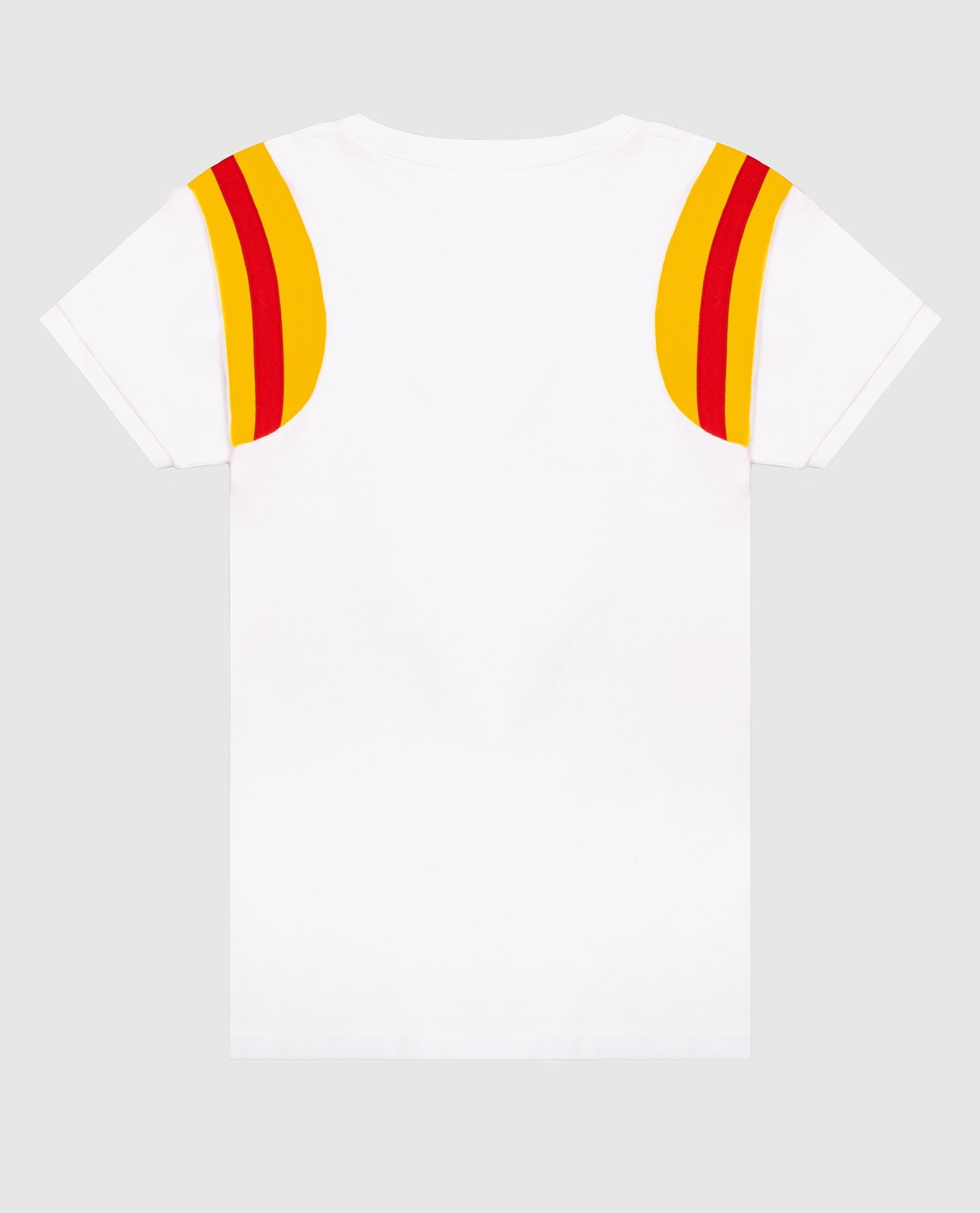 Back of Women's Kansas City Chiefs Short Sleeve Crew Neck Shirt | White