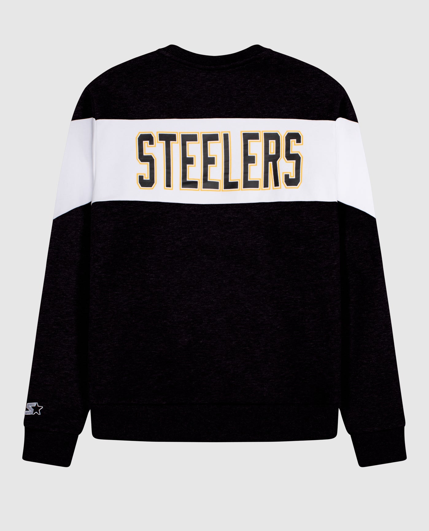 Back of Women's Pittsburgh Steelers Crew Neck Sweatshirt | Black