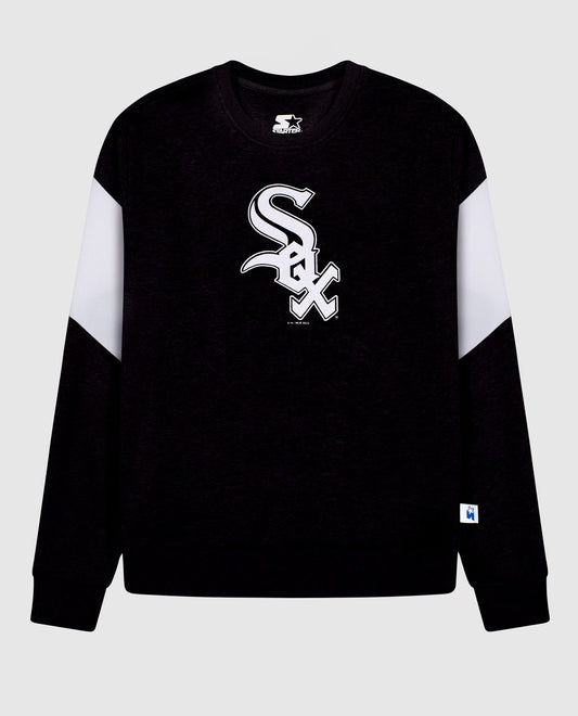 Front of Women's Chicago White Sox Crew Neck Sweatshirt | Black