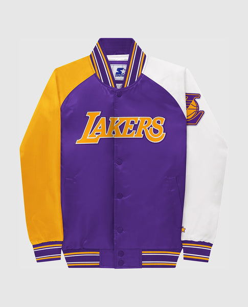 Starter Women's Los Angeles Lakers Varsity Satin Full-Snap Jacket M / Lakers Yellow Women Sportswear