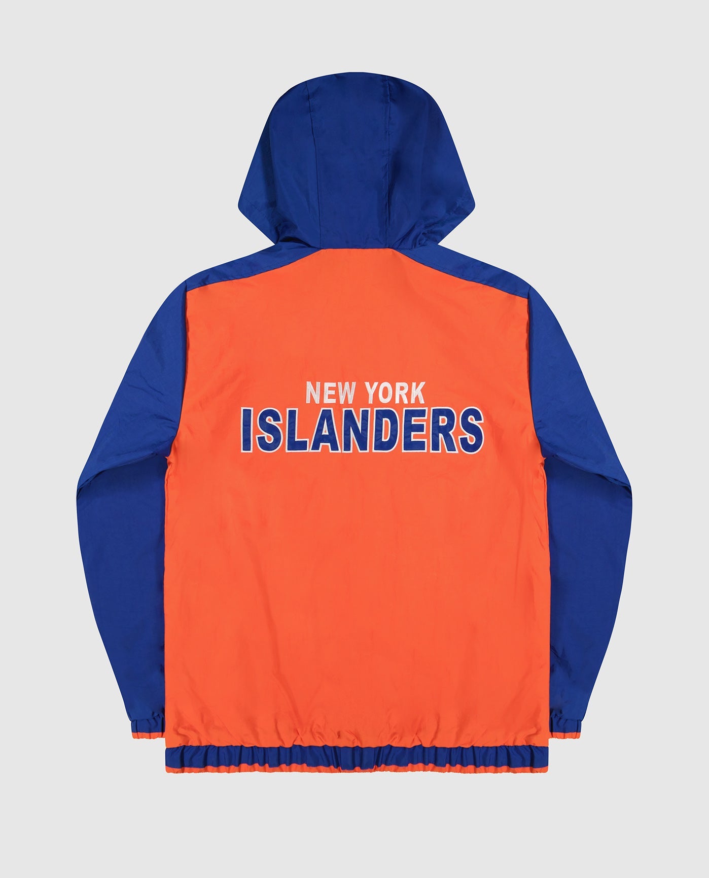 Back of New York Islanders Half-Zip Hooded Prospect Jacket | Islanders Orange