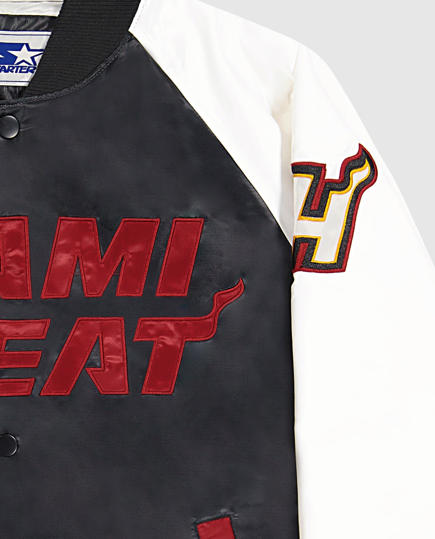 Men's Miami Heat Starter Black Blackout Breakaway Hooded Anorak Quarter-Zip  Jacket