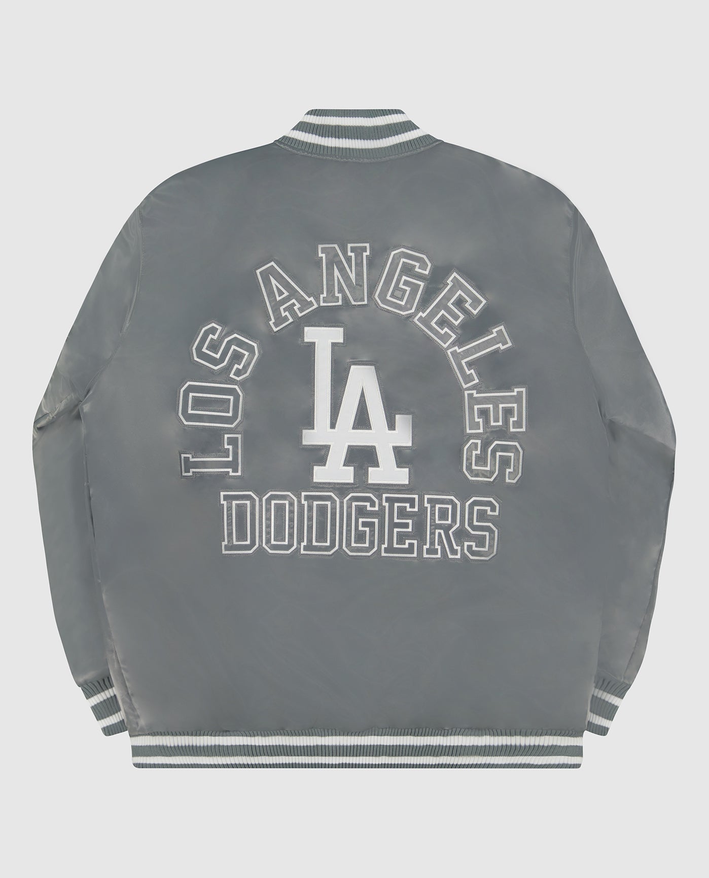 Men's Los Angeles Dodgers Starter Gray Slider Satin Full-Snap Varsity Jacket