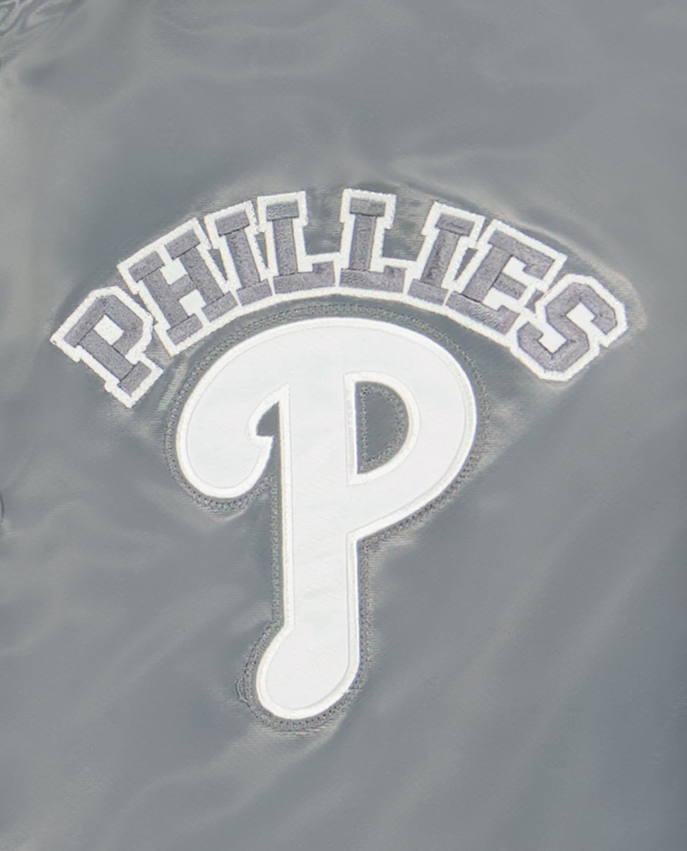PHILLIES writing logo top left chest | Phillies Silver