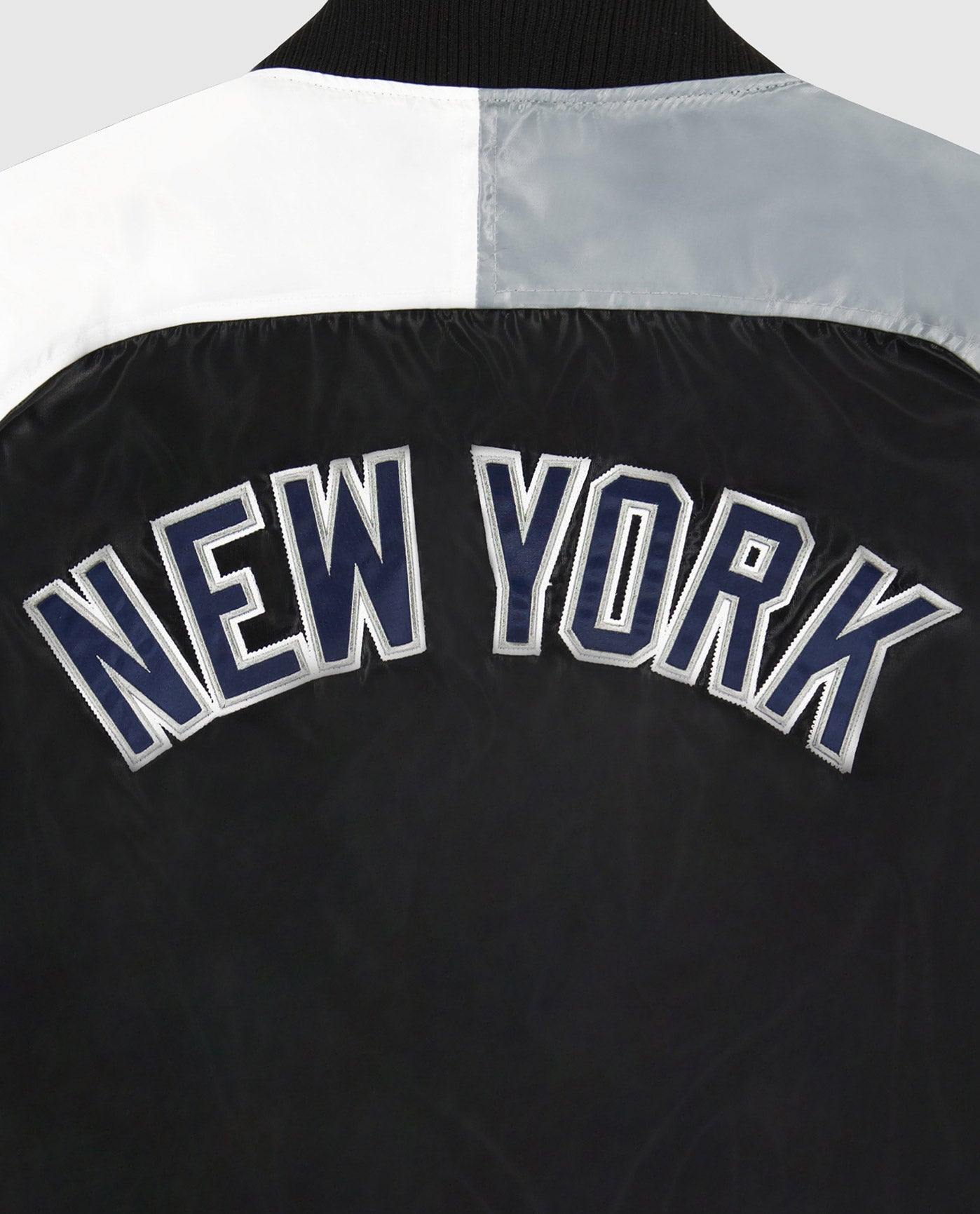 Men's Starter Gray New York Yankees Slider Satin Full-Snap Varsity Jacket