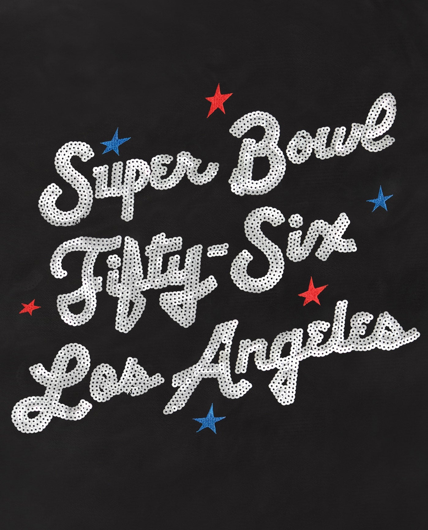 Super Bowl Fifty-Six Los Angeles Sequin back graphic | Black