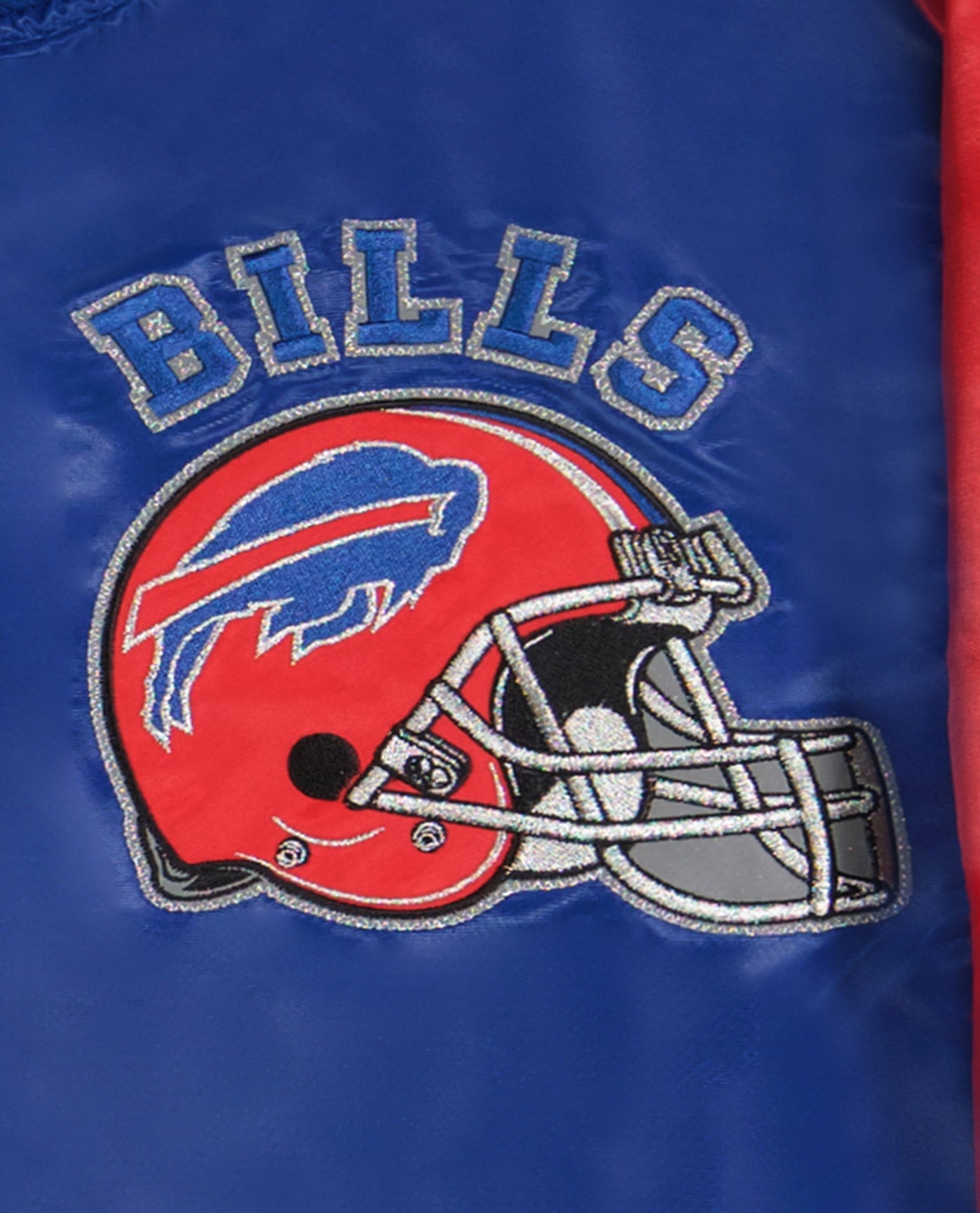 BILLS writing and helmet logo top left chest | Bills Blue