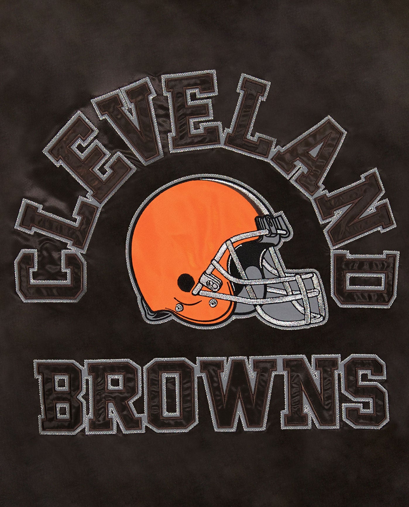CLEVELAND BROWNS writing and helmet logo back graphic | Browns Brown