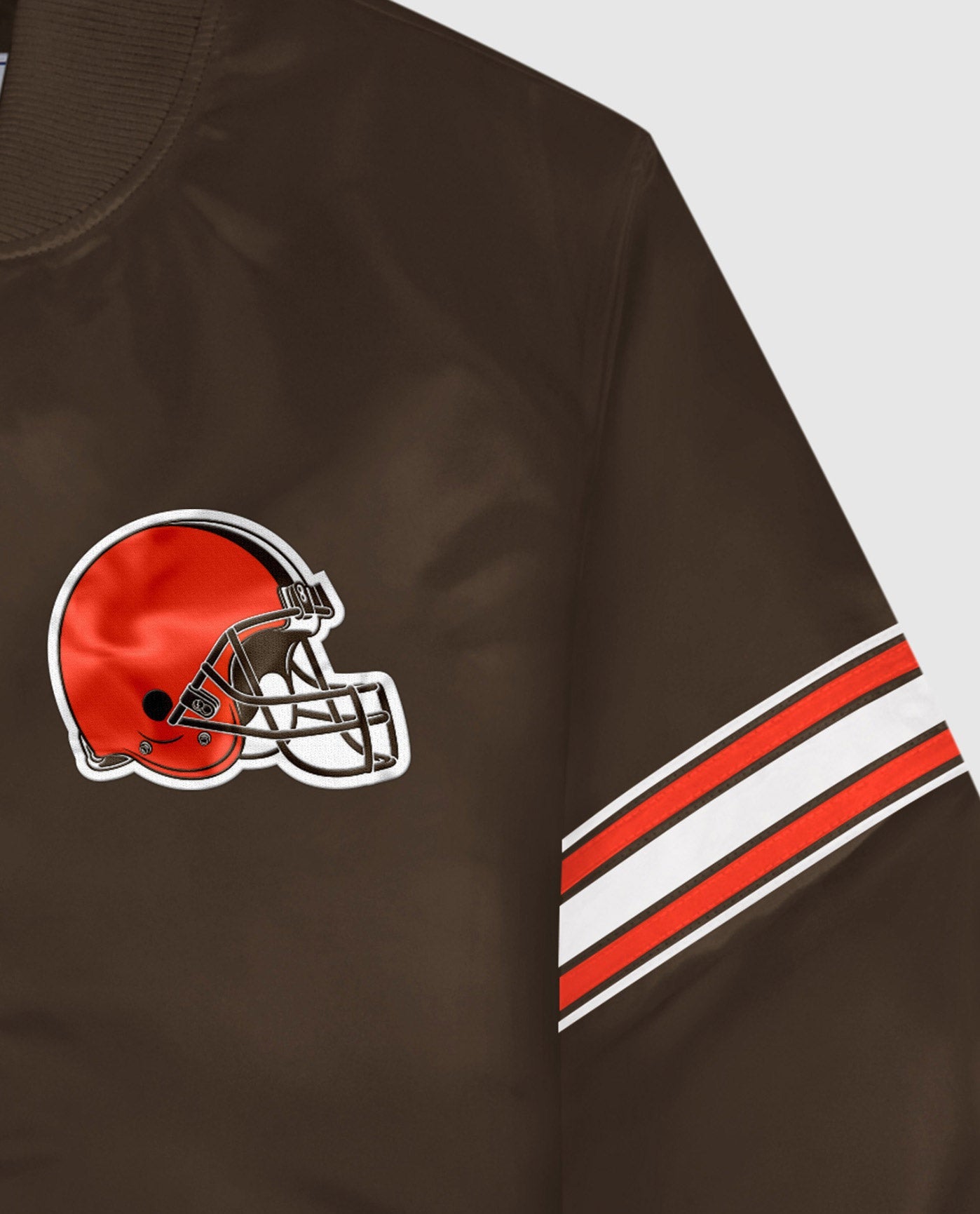 Cleveland Browns Twill Applique Logo And Color Stripe Sleeve | Browns Brown