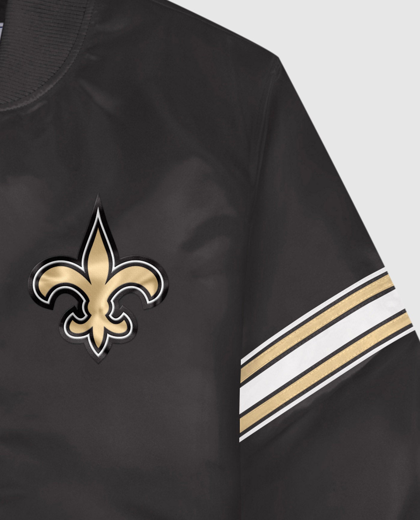 New Orleans Saints Twill Applique Logo And Color Stripe Sleeve | Saints Black