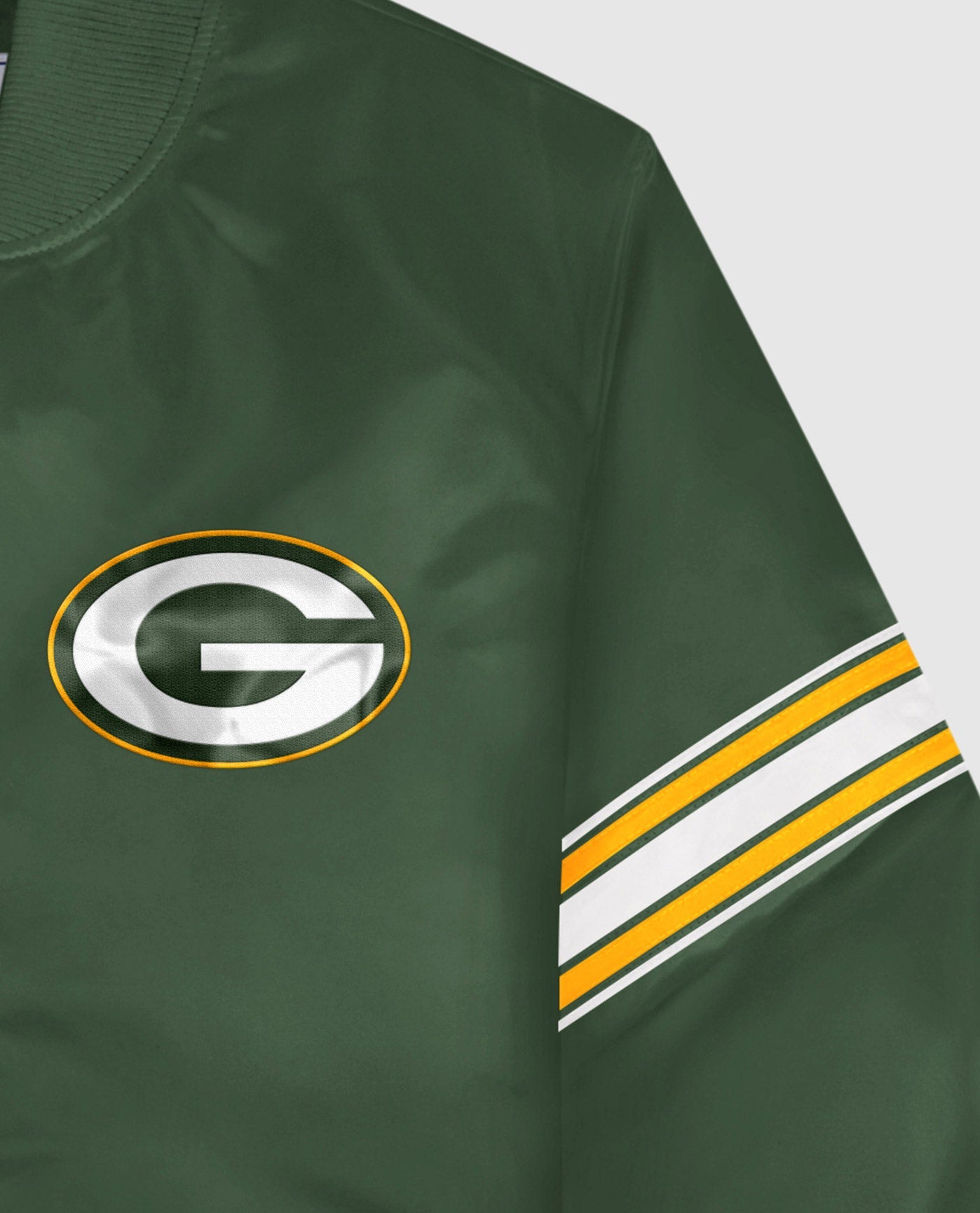 Green Bay Packers Twill Applique Logo And Color Stripe Sleeve | Packers Green