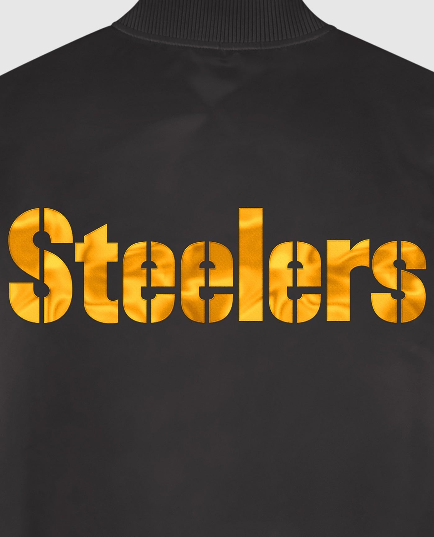 Men's Starter Black Pittsburgh Steelers Varsity Satin Full-Snap Jacket