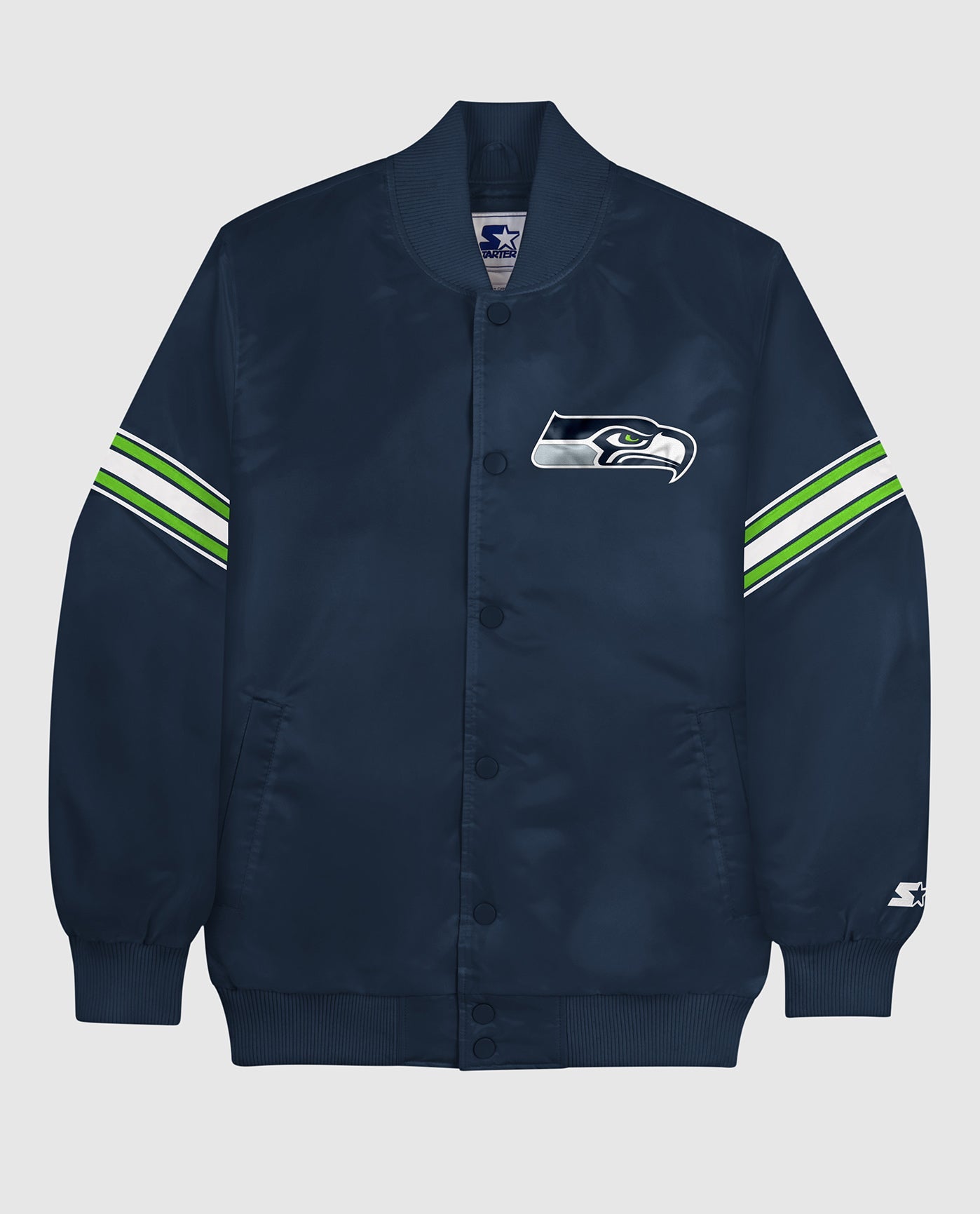 Seattle Seahawks Mens Hooded Varsity Jacket Bomber Jackets Button