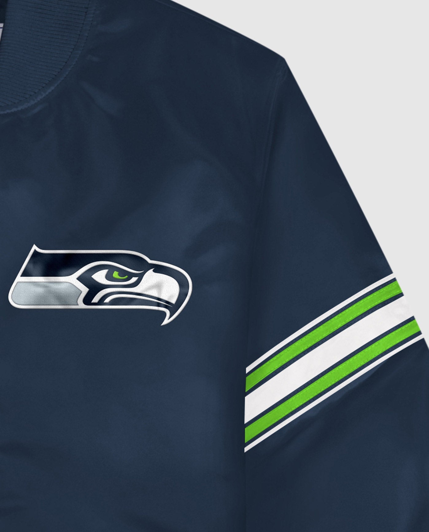 Seattle Seahawks Twill Applique Logo And Color Stripe Sleeve | Seahawks Navy